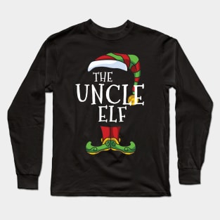 uncle Elf Family Christmas Matching Holiday Funny Pajama Long Sleeve T-Shirt